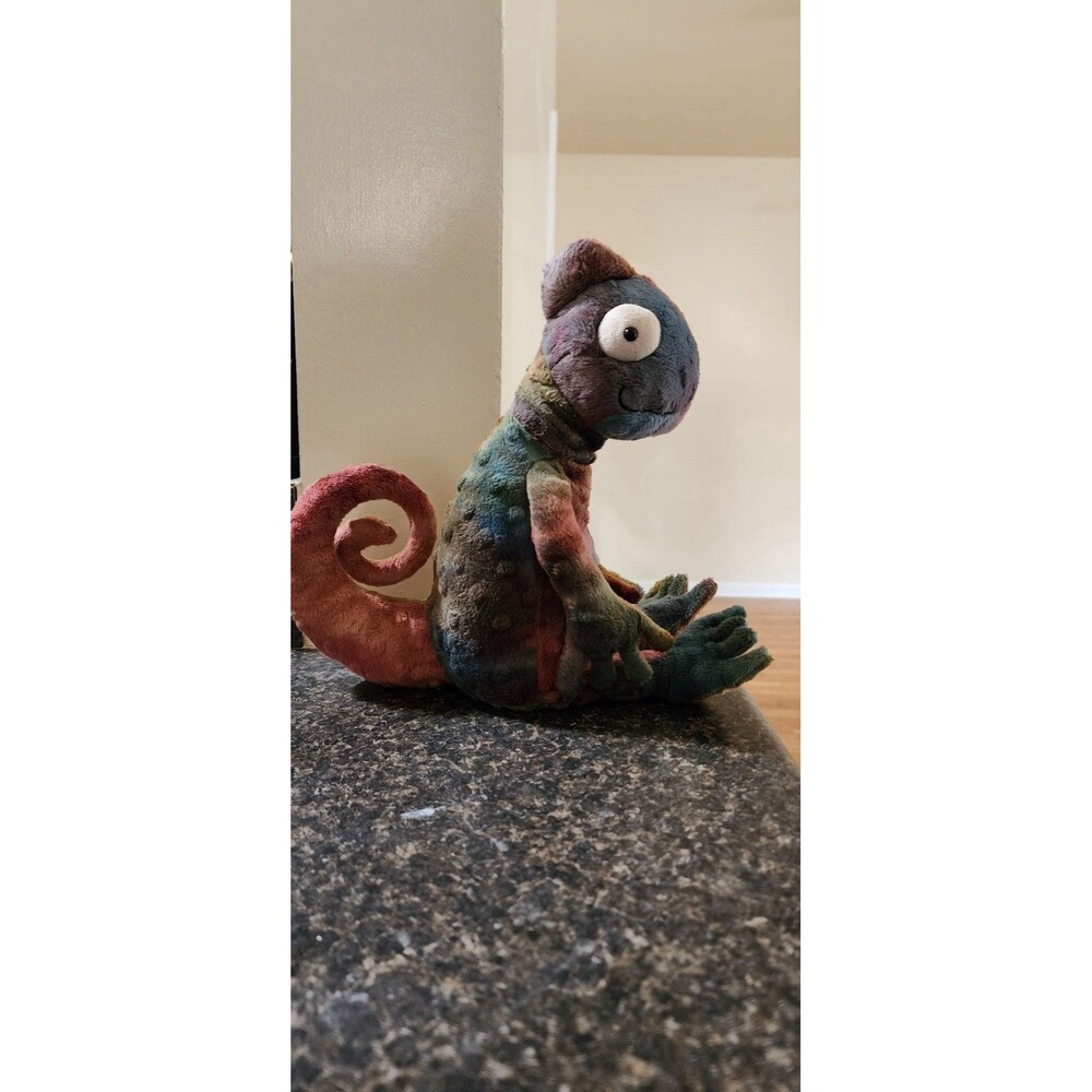 Jellycat Colin Chameleon Retired Plush CH3CN Rare HTF NWT Colorful Tie-Dye